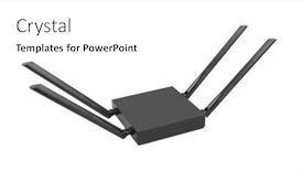  Presentation with wireless - Presentation design consisting of wireless-wi-fi-router background and a white colored foreground