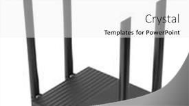  Presentation with wireless - Presentation design consisting of wireless-wi-fi-router background and a white colored foreground
