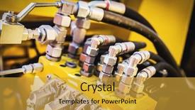  Presentation with black and yellow - Beautiful PPT theme featuring wires attached to yellow machine backdrop and a gold colored foreground