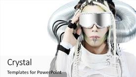  Presentation with wires - Colorful theme enhanced with wires isolated over white backdrop and a  colored foreground