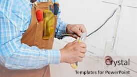  Presentation with outlet - Colorful PPT theme enhanced with wiring cable and light backdrop and a soft green colored foreground