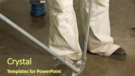  Presentation with trademark - Cool new presentation with electrical conduits wirings - closeup of electrician's feet backdrop and a tawny brown colored foreground
