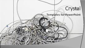  Presentation with wires - Colorful PPT layouts enhanced with wirles networking - closeup of tangled computer wires backdrop and a white colored foreground