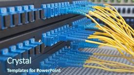  Presentation with data cabling - Amazing presentation having wirles networking - optic fiber cables connected backdrop and a ocean colored foreground