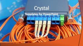  Presentation with network cabling - Cool new slide deck with wirles networking - panel of fiber network switch backdrop and a  colored foreground