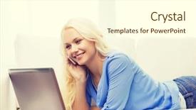  Presentation with internet - Slide deck consisting of wirless - home technology and internet concept background and a  colored foreground