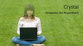  Presentation with internet surfing - Presentation theme with wirless - teenager surfing internet background and a  colored foreground