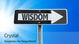  Presentation with wisdom - Cool new presentation theme with wisdom direction sign backdrop and a light blue colored foreground