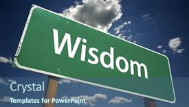  Presentation with wisdom - Presentation theme with acumen - wisdom road sign with dramatic background and a ocean colored foreground