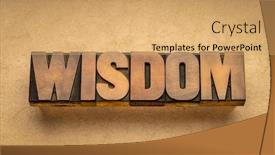  Presentation with personal development - Colorful slide deck enhanced with wisdom-word-abstract-in-vintage backdrop and a yellow colored foreground