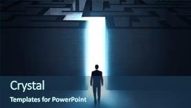  Presentation with maze - Colorful PPT layouts enhanced with wise decisions - businessman at the entrance backdrop and a ocean colored foreground