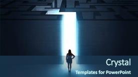  Presentation with maze - Slide set enhanced with wise decisions - businessman at the entrance background and a ocean colored foreground
