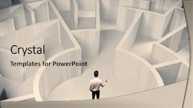  Presentation with businessman standing on maze - Slide set having wise decisions - confused businessman standing background and a soft green colored foreground