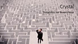  Presentation with businessman standing on maze - Audience pleasing PPT layouts consisting of wise decisions - confused businessman thinking while standing backdrop and a light gray colored foreground