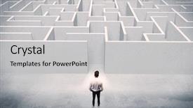  Presentation with good - PPT theme having wise decisions - good looking businessman with briefcase background and a light gray colored foreground