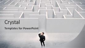  Presentation with decision - Beautiful PPT theme featuring wise decisions - good looking businessman with briefcase backdrop and a  colored foreground