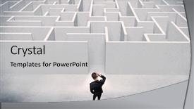  Presentation with decision - PPT theme with wise decisions - good looking businessman with briefcase background and a light gray colored foreground