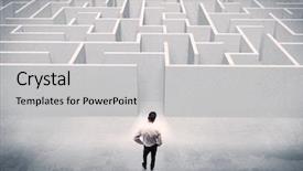  Presentation with good - Beautiful presentation featuring wise decisions - good looking businessman with briefcase backdrop and a light gray colored foreground