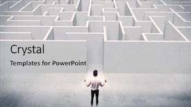  Presentation with decision - PPT theme consisting of wise decisions - good looking businessman with briefcase background and a light gray colored foreground