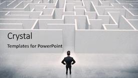  Presentation with decision - PPT theme consisting of wise decisions - good looking businessman with briefcase background and a light gray colored foreground