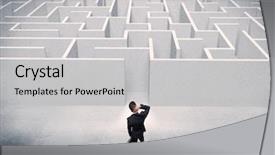  Presentation with good - Slide deck enhanced with wise decisions - good looking businessman with briefcase background and a light gray colored foreground