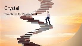  Presentation with career career progression and promotion - Presentation theme featuring wise investments - career progression through investment background and a  colored foreground