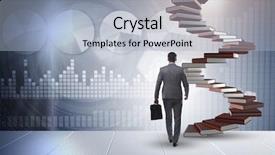  Presentation with career career progression and promotion - PPT layouts with wise investments - career progression through investment background and a  colored foreground