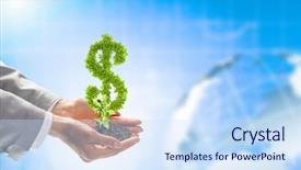  Presentation with hands holding - Presentation featuring wise investments - image of human hands holding background and a sky blue colored foreground