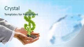  Presentation with black babies hands and feet in black human hands - Beautiful PPT theme featuring wise investments - image of human hands holding backdrop and a cool aqua colored foreground