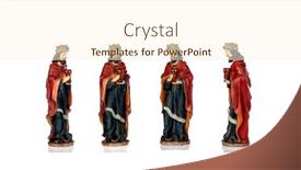  Presentation with king - PPT layouts with wise-king-ceramic-figurine-isolated background and a cream colored foreground
