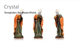  Presentation with king - Presentation theme consisting of wise-king-ceramic-figurine-isolated background and a white colored foreground