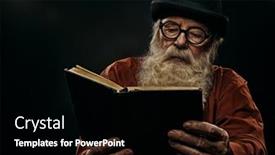  Presentation with old man - Colorful theme enhanced with wise-old-man backdrop and a black colored foreground