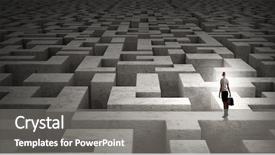  Presentation with businessman standing on mountain top - PPT theme featuring wise women - puzzled businesswoman standing on top background and a gray colored foreground