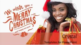  Presentation with merry christmas - Beautiful presentation theme featuring wish you a merry christmas backdrop and a red colored foreground