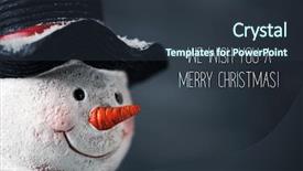  Presentation with snowman - Amazing PPT theme having wishes - closeup of a funny snowman backdrop and a tawny brown colored foreground