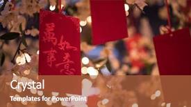  Presentation with japanese - Colorful theme enhanced with wishes - red cards with messages backdrop and a red colored foreground