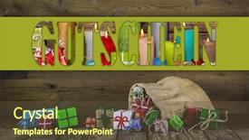  Presentation with gifs christmas - Cool new theme with wishes promotion - many colorful christmas presents backdrop and a  colored foreground