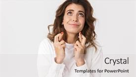  Presentation with clothes - Presentation theme featuring caucasian woman in casual cloth background and a  colored foreground