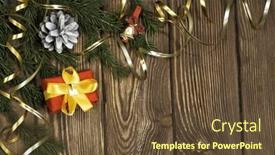  Presentation with merry christmas - Audience pleasing slide deck consisting of wishing you merry christmas backdrop and a tawny brown colored foreground