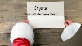  Presentation with santa - Amazing slides having wishlist - authentic santa claus holding paper backdrop and a coral colored foreground