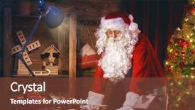  Presentation with red christmas holiday illustration - Slides enhanced with wishlist - merry christmas and happy holidays background and a tawny brown colored foreground