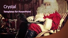  Presentation with internet surfing - Cool new slide set with wishlist - modern santa claus at his backdrop and a wine colored foreground