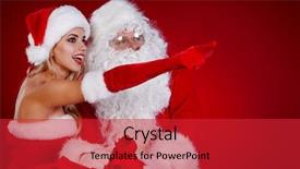  Presentation with sexy santa woman red - Presentation theme having wishlist - portrait of happy santa claus background and a red colored foreground