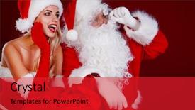  Presentation with santa - Audience pleasing presentation theme consisting of wishlist - portrait of happy santa claus backdrop and a red colored foreground