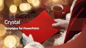  Presentation with gifts - Theme with wishlist - santa claus with gifts background and a tawny brown colored foreground