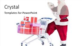  Presentation with tarot card spread reading - Presentation having wishlist - santa pushes a shopping cart background and a  colored foreground