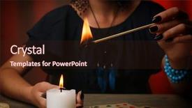  Presentation with fortune teller - Slide set consisting of witch - fortune teller on color background and a  colored foreground