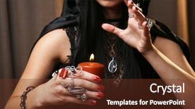  Presentation with fortune teller - Cool new PPT theme with witch - fortune teller on dark backdrop and a tawny brown colored foreground