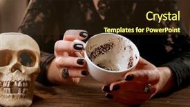  Presentation with fortune teller - Cool new slides with witch - fortune teller reading fortune backdrop and a wine colored foreground