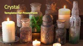  Presentation with apothecary jars - Cool new theme with witch apothecary jars magic potions backdrop and a tawny brown colored foreground